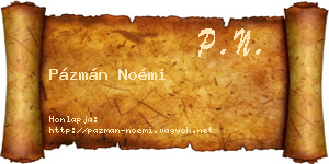 Pázmán Noémi névjegykártya